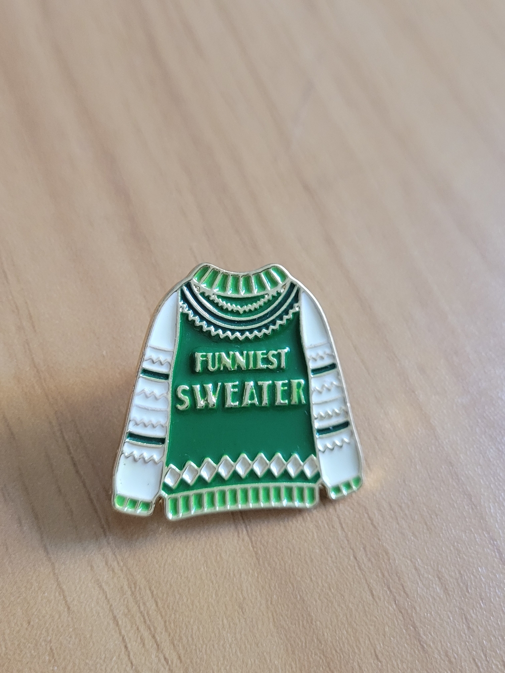 🍁NEW🍁Green 'Funniest Sweater' Women’s Sweater Pin